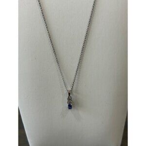 Sterling Silver and Purple Tanzanite Gemstone Pendant on Chain Necklace Butterfl